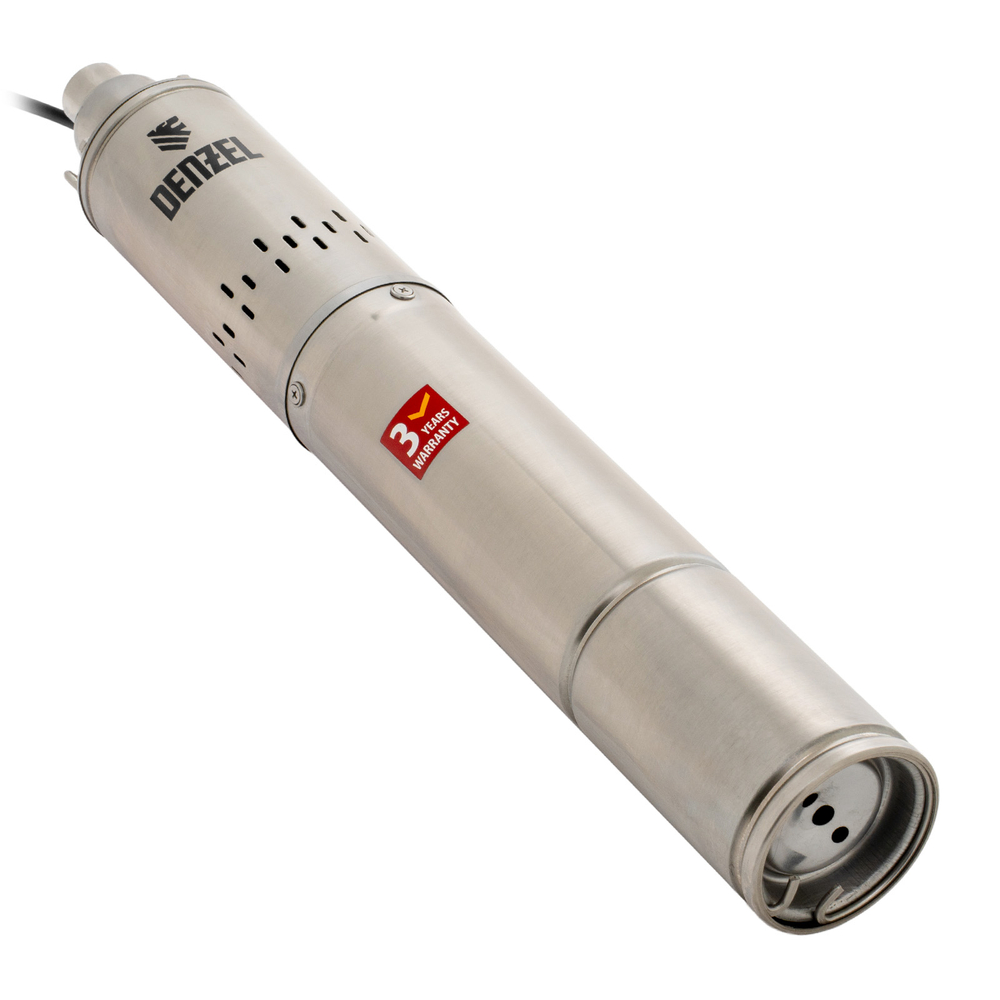 Скважинный насос DWS-4-150, винтовой, диаметр 4", 1300 Вт, 2000 л/ч, напор 150 м Denzel