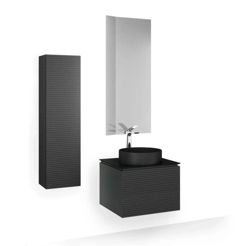 Тумба с раковиной Jorno Stone 60 см Stn.01.60/P/A/JR антрацит