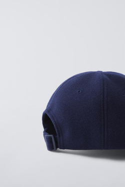 ZARA КЕПКА ИЗ ФЕТРА С ВЫШИТОЙ НАДПИСЬЮ, СИНИЙ