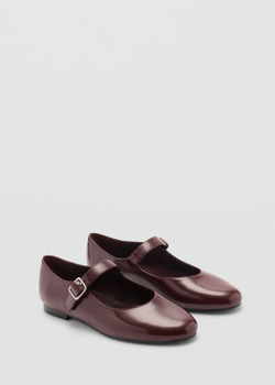 Patent leather-effect ballet flats