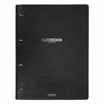 Тетрадь на кольцах БОЛЬШАЯ А4 (240х310 мм), 120 л., под кожу, BRAUBERG VISTA, Black, 404512