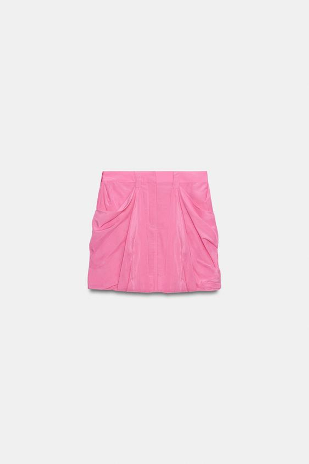 ZARA ЮБКА КАРГО МИНИ — ZW COLLECTION, ЯРКО-РОЗОВЫЙ