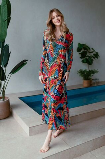 Длинная пляжная туника Barbara (Размер: XXXL) (Цвет: разноцветный)