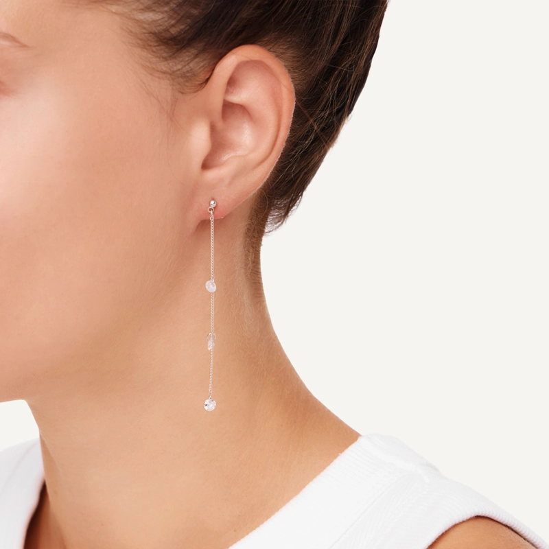 Серьги Кристаллы на Цепочка