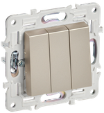 SKANDY Выключатель 3-клавишный 10А SK-V11Sh шампань IEK