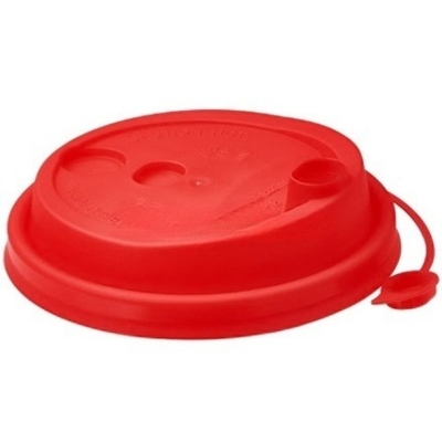 Крышка для стакана (d-80 мм) с питейником красная МАТОВАЯ ВЗЛП (50/1000 шт.) 3002кр/м