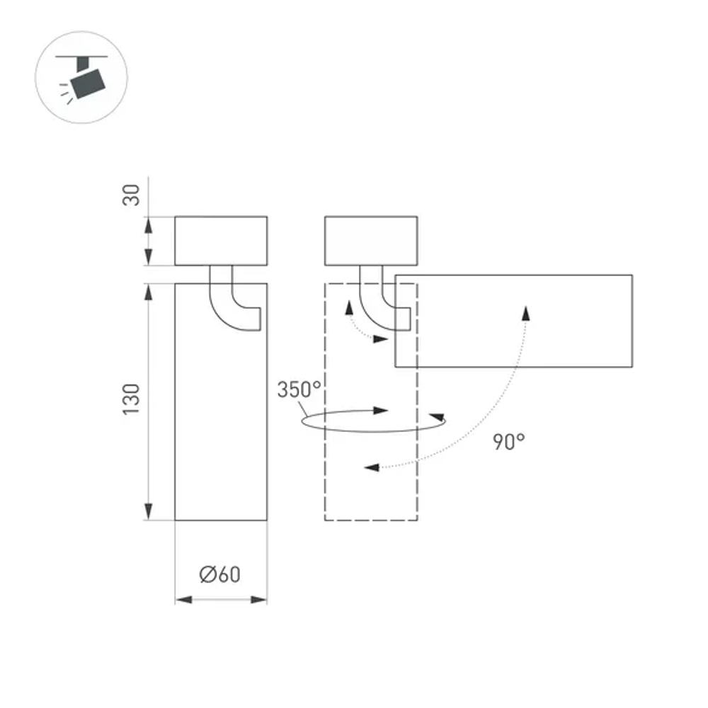 Светильник SP-GABI-SURFACE-FLAP-R60-12W Day4000 (BK, 60 deg, 230V) (Arlight, IP40 Металл, 5 лет) 052349
