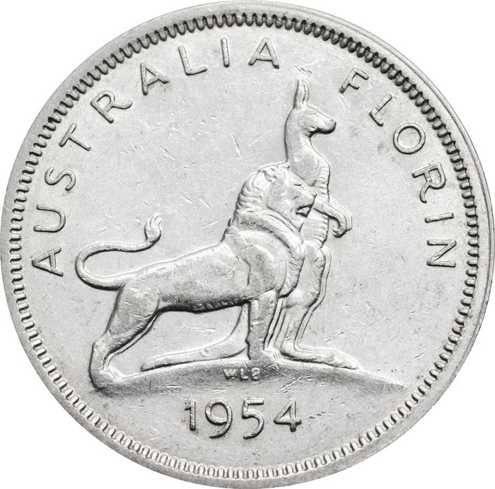 1 флорин 1954 Австралия «Королевский визит в Австралию»