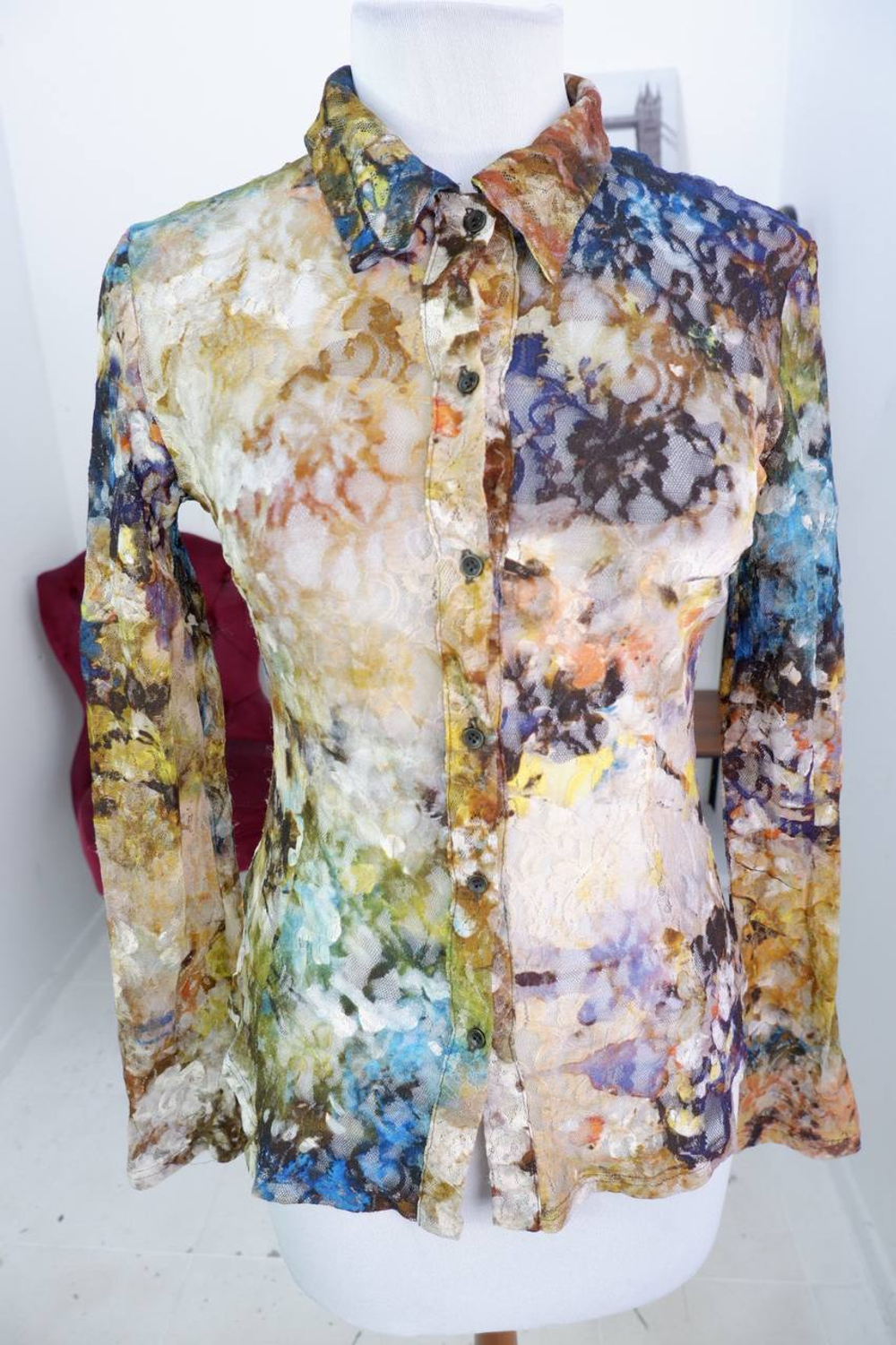 Блузка Apriori прозрачная, маркировка 38, визуально на 46 размер