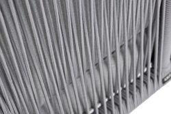 "Канны" угловой модуль плетеный из роупа, каркас алюминий белый шагрень, роуп светло-серый круглый, ткань светло-серая