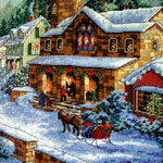 "Праздничная деревушка"-08783 вышивка