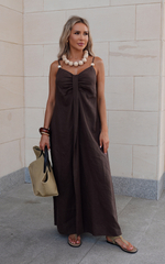 Сарафан из льна на тонких бретелях