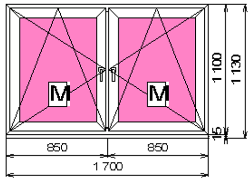 Пластиковое окно 1100 х 1700 ТермА Эко + 2 Москитные сетки