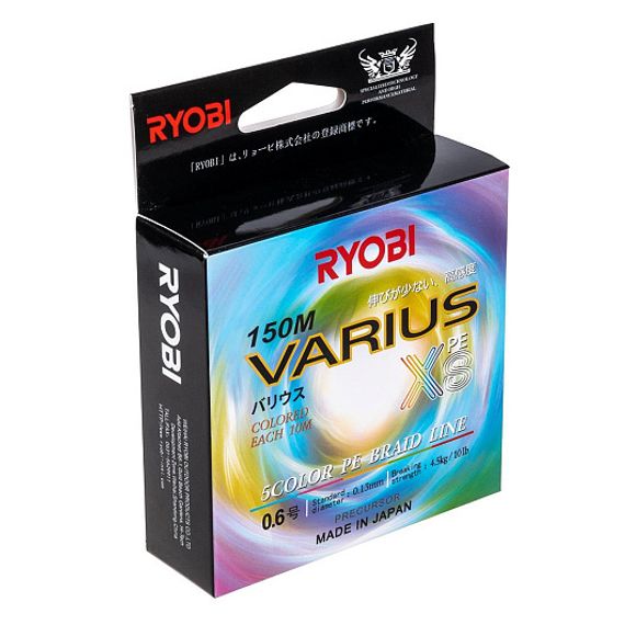 Шнур VARIUS PE8X-150MI 0.6# Multi Colour 0,128мм Ryobi