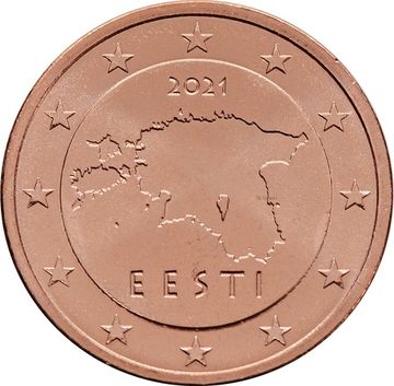 2 евроцента 2021 Эстония (2 euro cent)