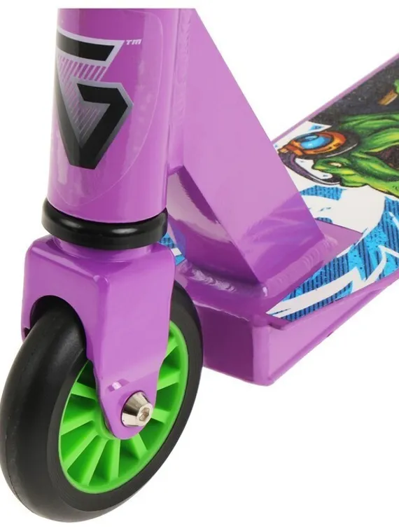 Самокат-снегокат зимний трюковой 2 в 1, цвет фиолетовый