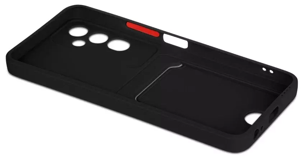 Силиконовый чехол с отделением для карты для Tecno Pova 4 DF (black)
