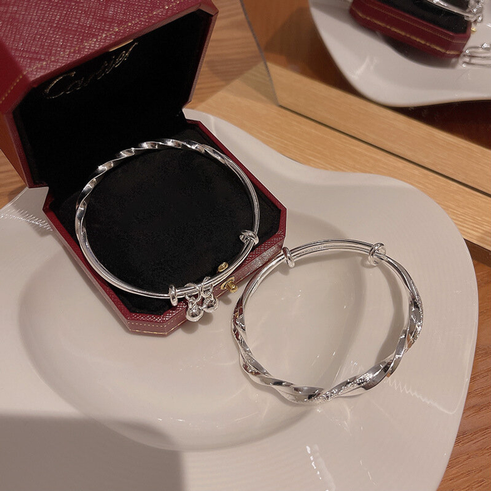 Браслет женский с колокольчиком, серебро