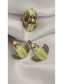 Ювелирные серьги серебро 925 скарабей