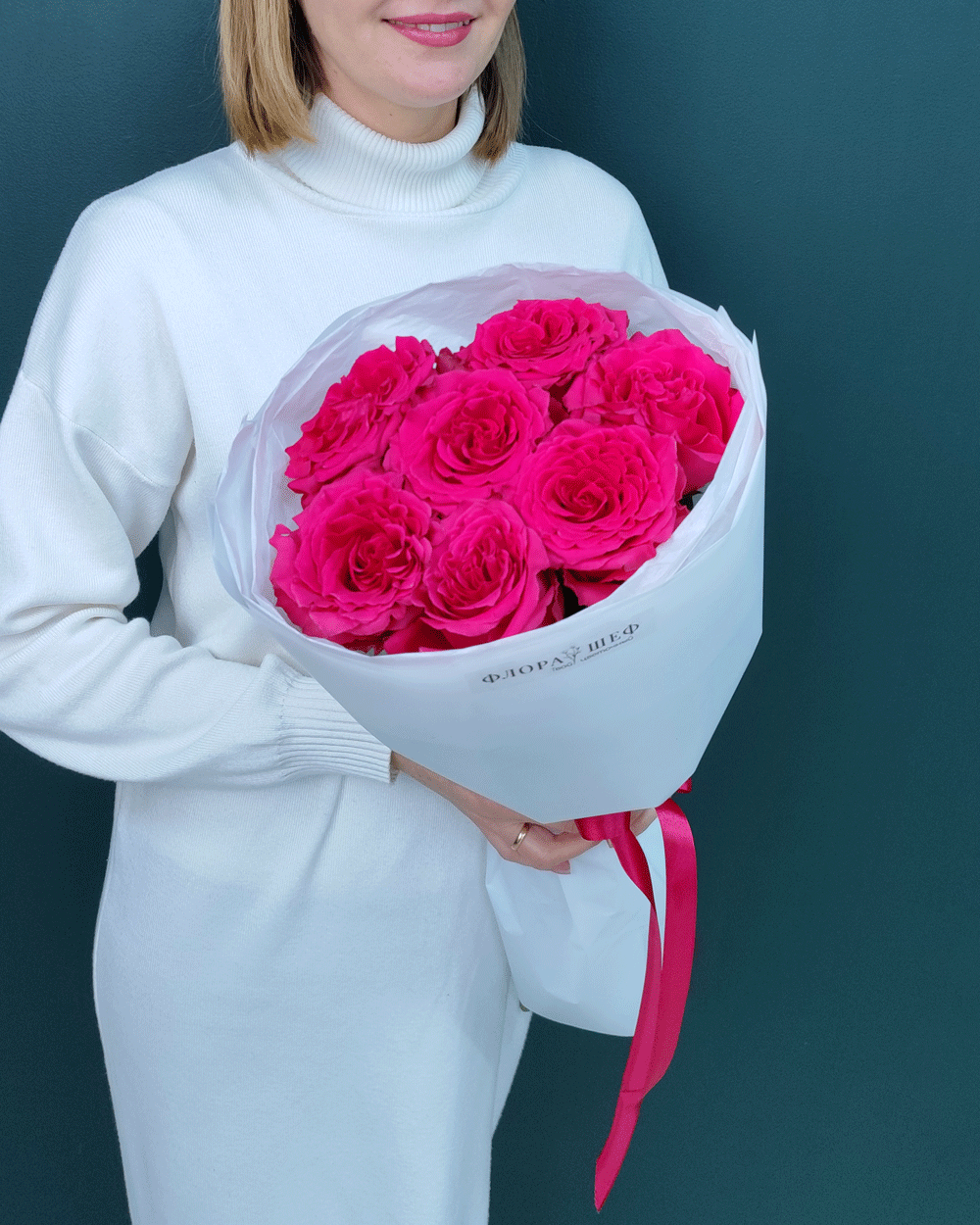 Роза малиновая Фулл Монти,7шт(00451)