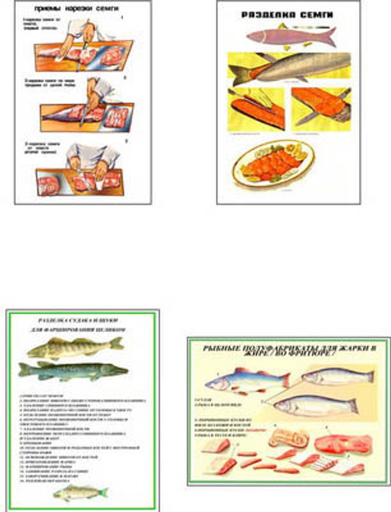Плакаты ПРОФТЕХ &quot;Разделка и обработка рыбной продукции&quot; (8 пл, винил, 70х100)