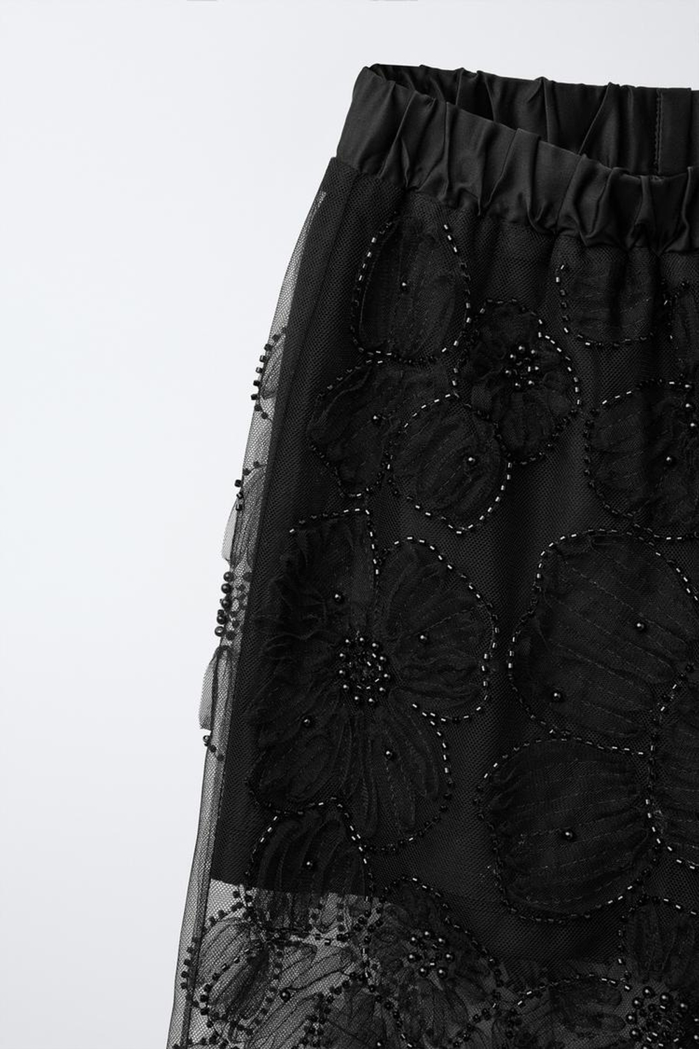 ZARA БРЮКИ РАСШИТЫЕ БИСЕРОМ, ЧЕРНЫЙ