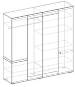 Коллекция Ультра Шкаф 4-хстворчатый (540) Белый/Белый гл. (набор)