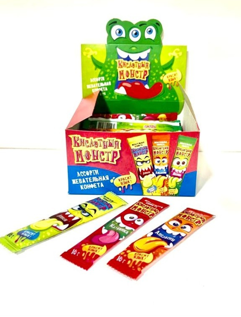 Жев. конф. Кислотный Монстр КРAСЯЩАЯ 10г 12*50