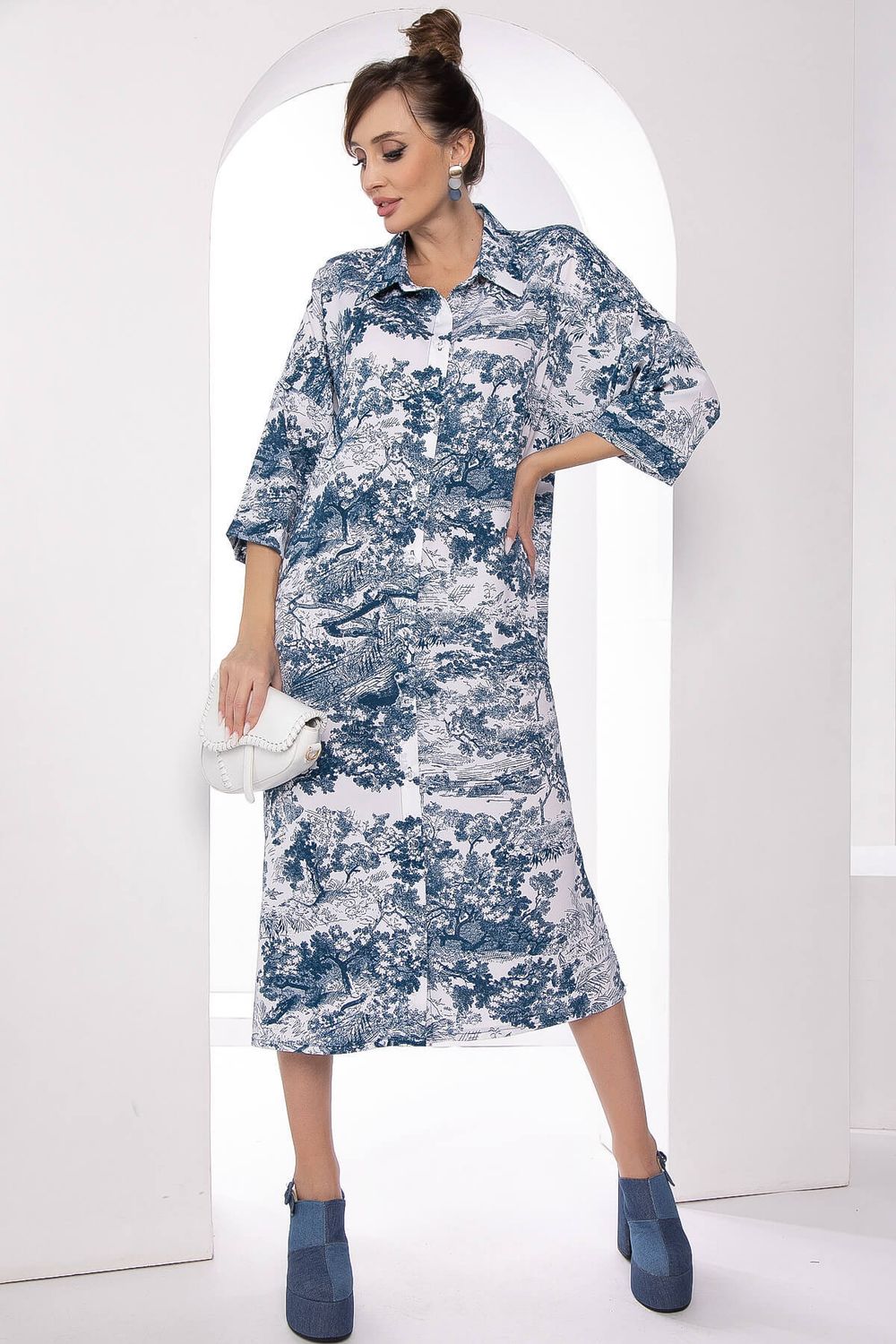 Платье "Сьюзан" (вайт/блю) П8161 LT Collection