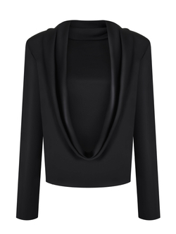 Блуза из атласа с открытой спиной