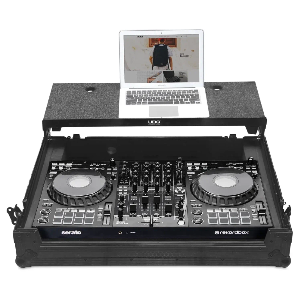 Кейс UDG Ultimate Flight Case Pioneer DDJ-FLX10 Black Plus (Laptop Shelf + Wheels)