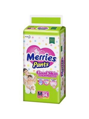 MERRIES Good Skin Трусики для детей размер M 7-12 кг 34 шт