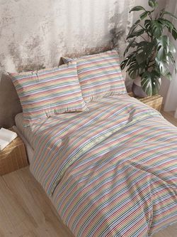 Наволочка комплект 2шт перкаль Сказка "Радужная полоска" 70x70 см на молнии