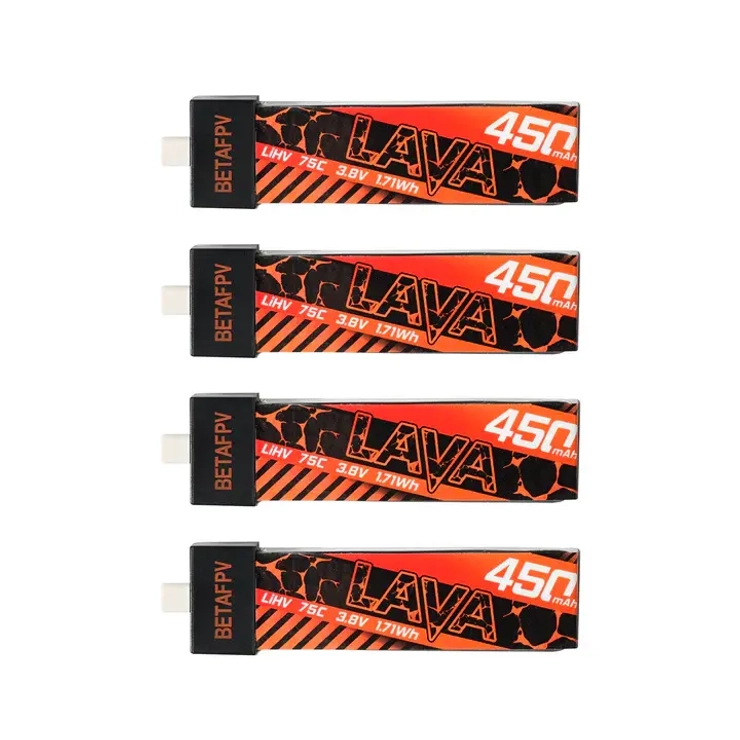 Аккумуляторы Betapv Lava 1S 450mAh 75С 3.8V 4 шт.