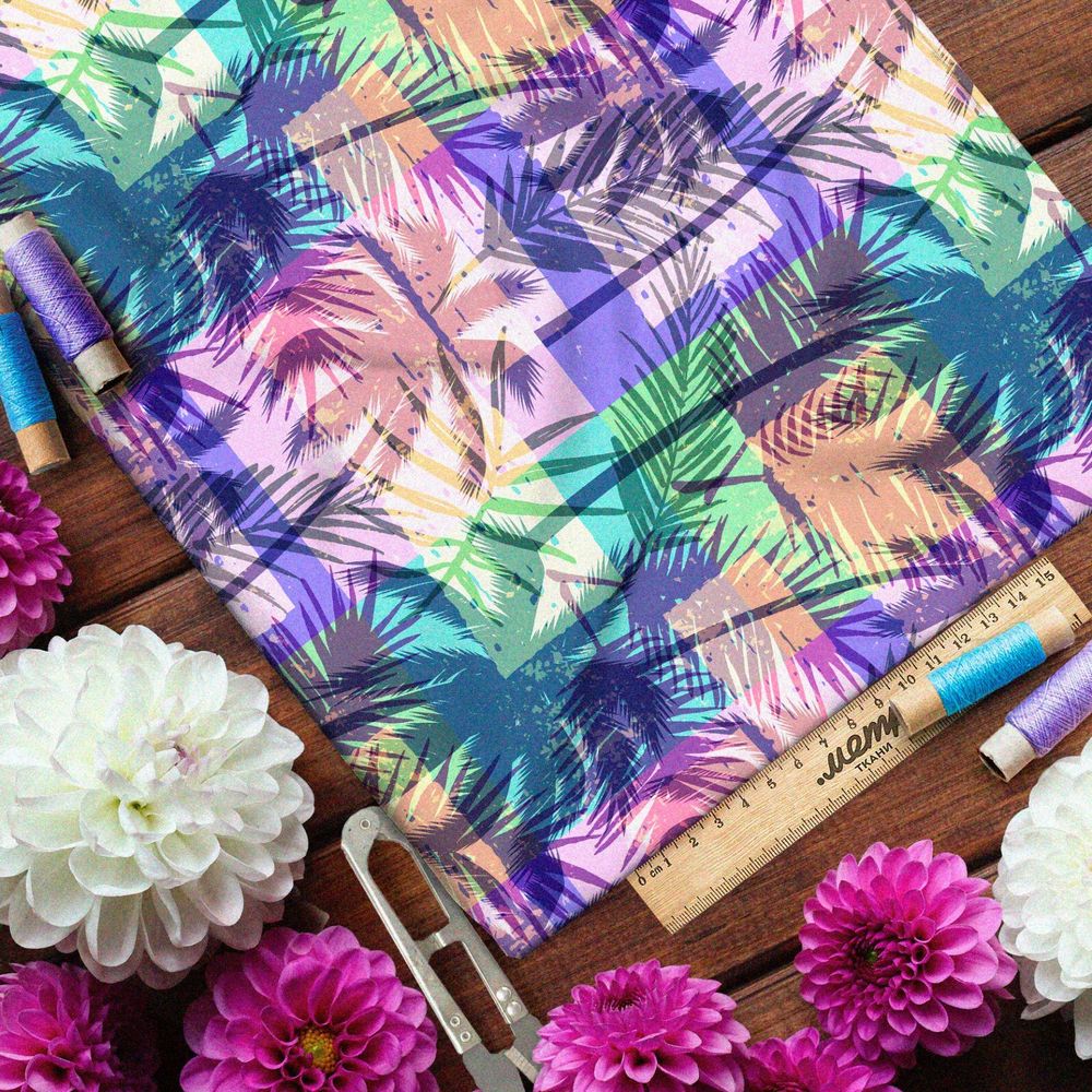 Ткань блэкаут пальмы под квадратными фильтрами