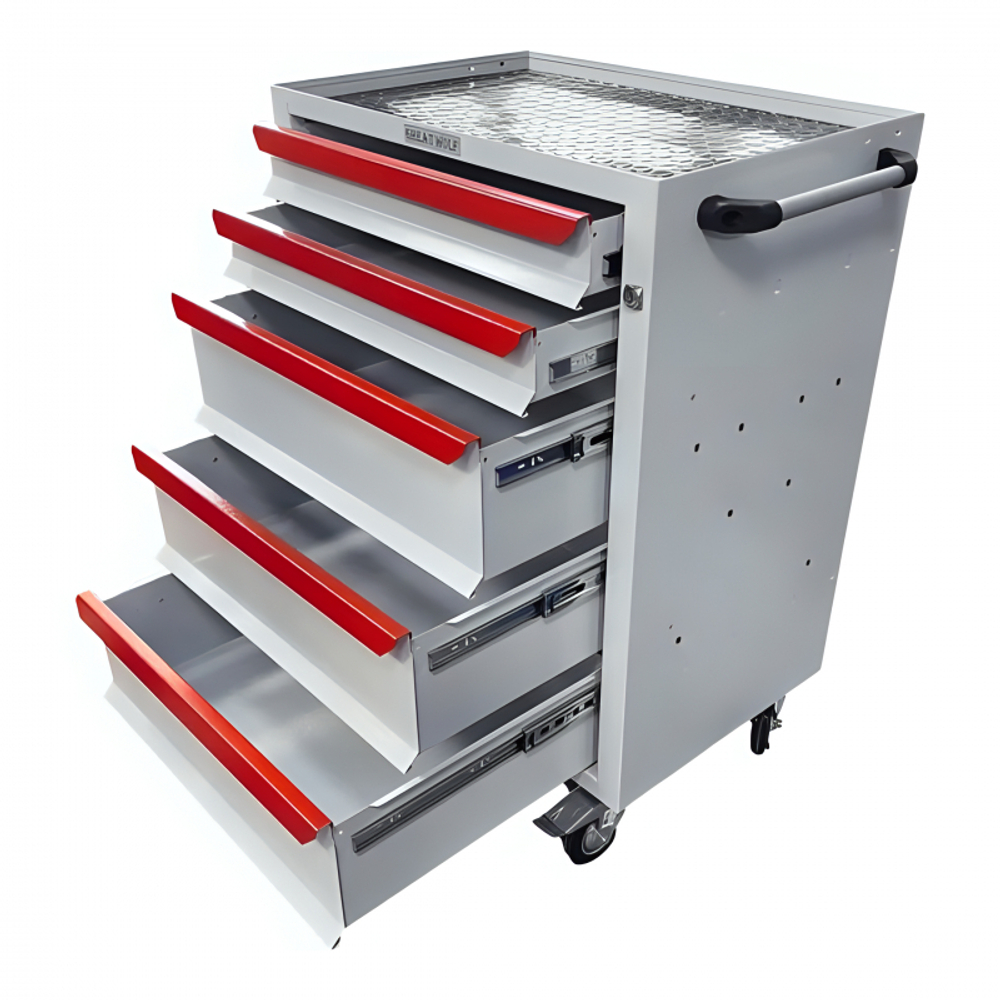 Инструментальная тележка GWT-K5W Great Wolf 5 ящиков, цз, колеса с тормозом, белая