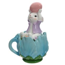 GAEM Фигурка декоративная "Заяц в чашке", L9 W7,5 H14 см