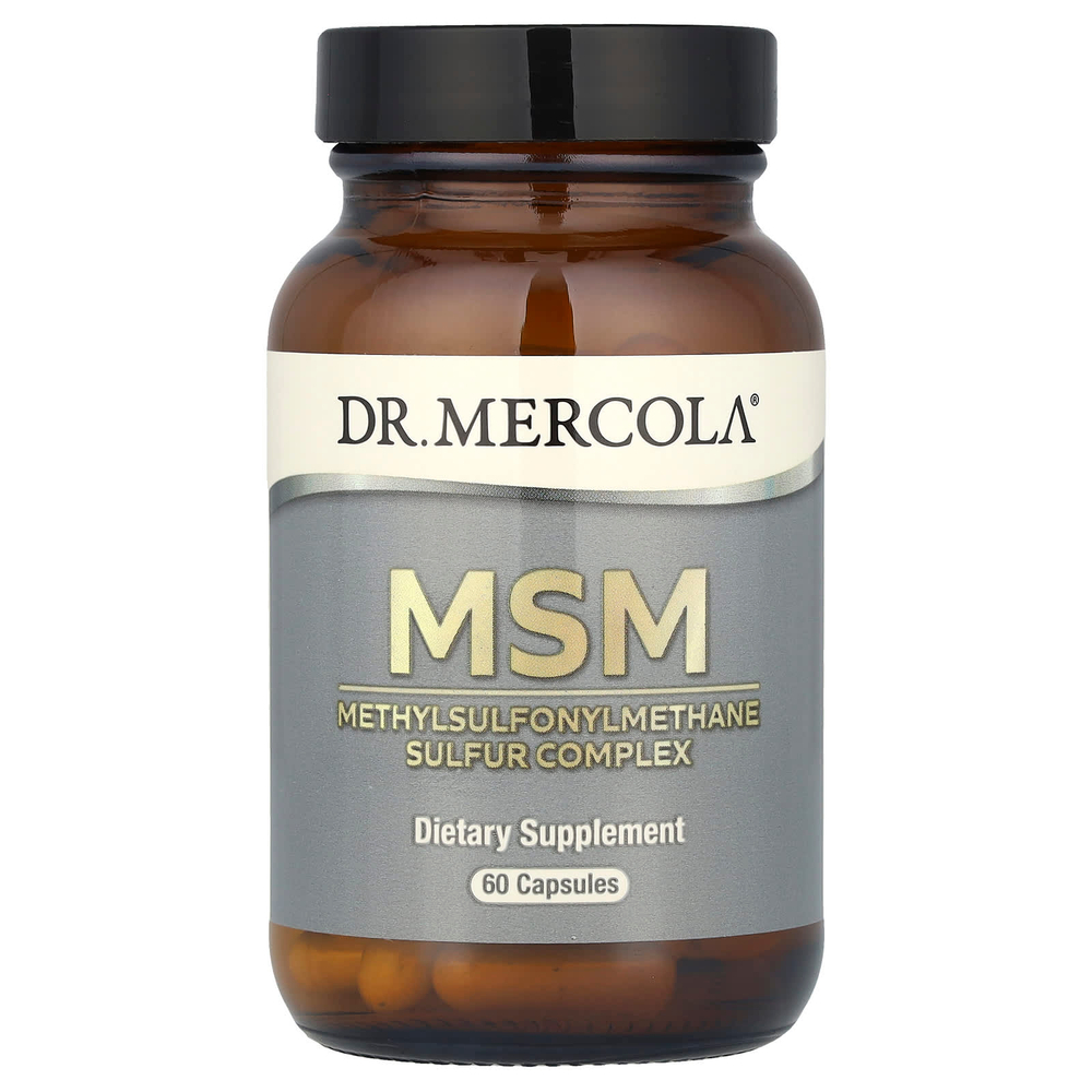 Dr. Mercola, МСМ, комплекс метилсульфонилметана и серы, 60 капсул