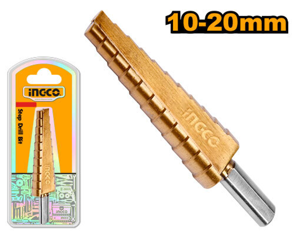Ступенчатое сверло 10-20 мм INGCO AKSDS10201