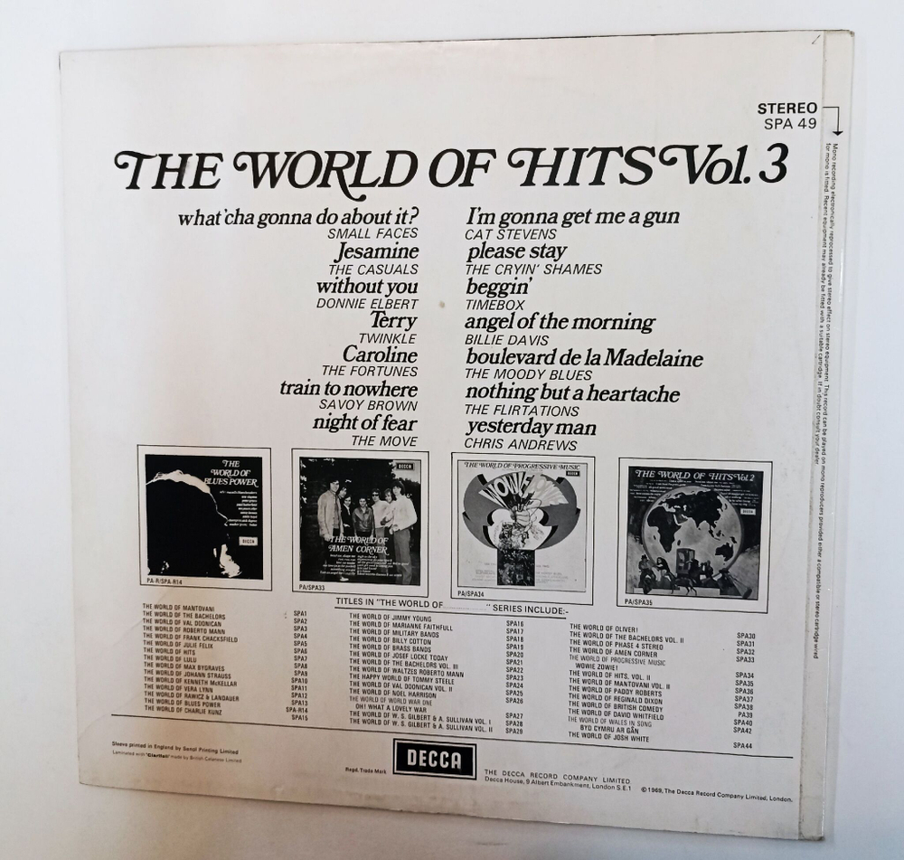 Винтажная виниловая пластинка LP Сборник The World Of Hits Vol. 3 (UK 1969)