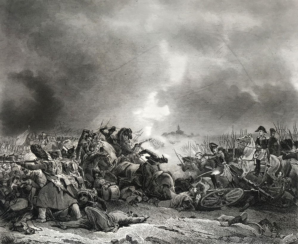 Битва за Полоцк 18 августа 1812 года. Гравюра по картине Combat de Polotsk.18 Aout 1812. 1838г.