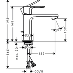 Смеситель для раковины Hansgrohe Rebris E 72557670 черный матовый