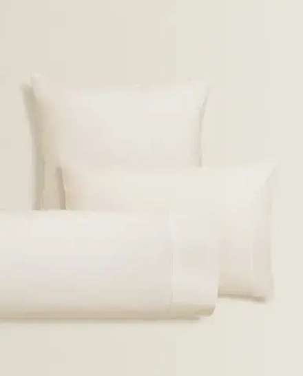 ZARA HOME (300 НИТЕЙ) НАВОЛОЧКА ИЗ ХЛОПКА ПЕРКАЛЬ, ЭКРЮ