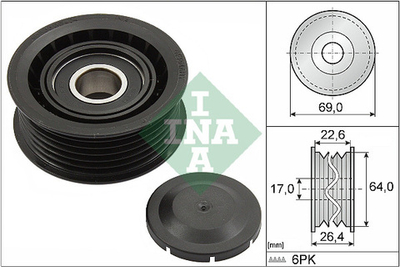 INA - 532016010-INA - Deflection/Guide Pulley, V-ribbed belt - Povrat artikla narucenog iz Njemacke nije moguc.