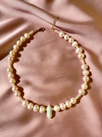 Ожерелье Мечта  из жемчуга и амазонита