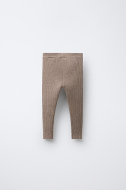 ZARA ЛЕГИНСЫ В РУБЧИК, ПЕСОЧНЫЙ