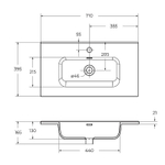 Тумба с раковиной BelBagno 70 KRAFT 39-700/390-2C-SO-AO+BB700/390ETL голубая матовая