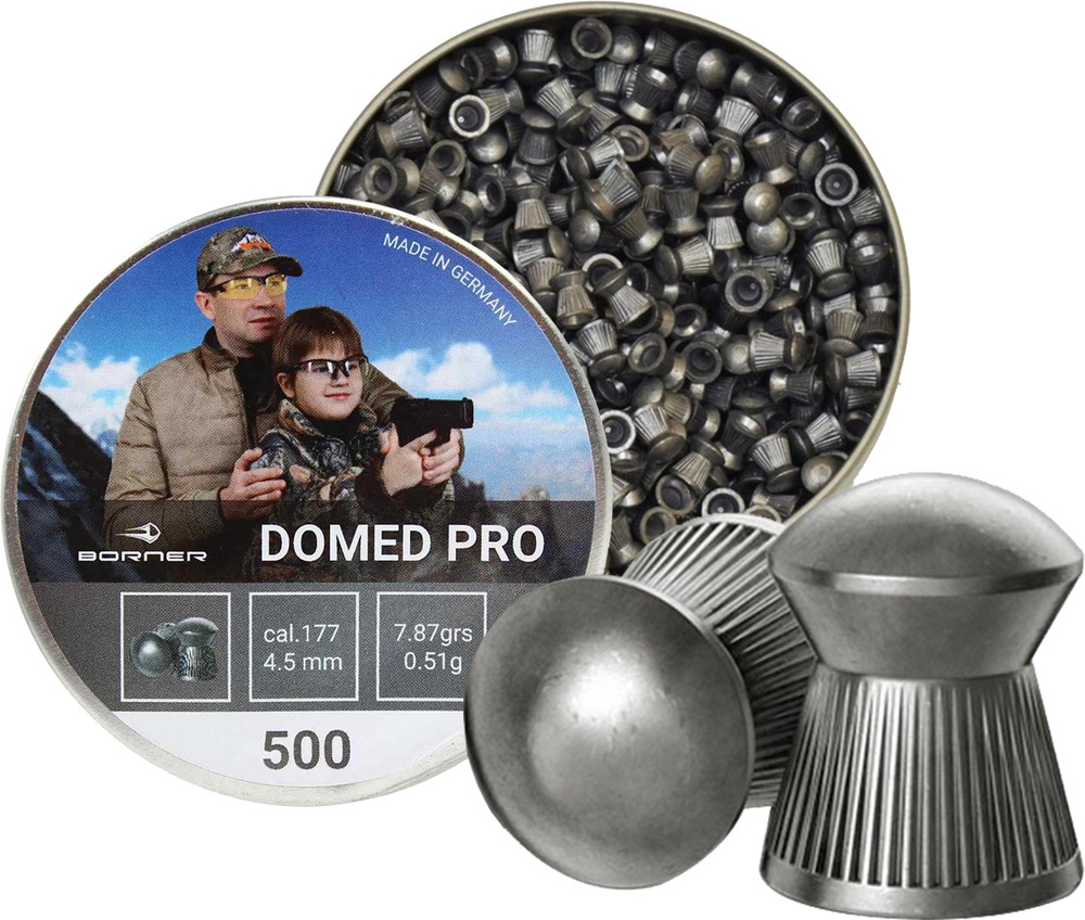 Пули Borner "Domed Pro",  кал. 4,5 (500 шт.) 0,51 гр.