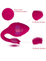 Малиновый вибратор-клубничка с хвостиком - 9,6 см. (Цвет: малиновый)