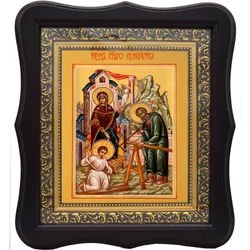 Труд Святого семейства. Икона на холсте.